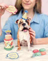 Birthday English Bulldog Pop-Up Card