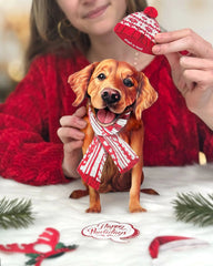 Holiday Golden Retriever Pop-Up Card