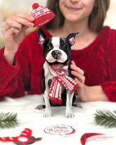 Holiday Boston Terrier Pop-Up Card