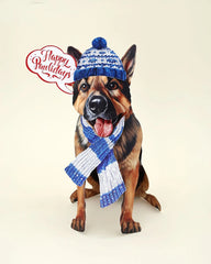 Holiday German Shepherd Pop-Up Card