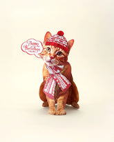 Holiday Orange Tabby Cat Pop-Up Card