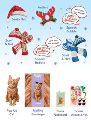 Holiday Orange Tabby Cat Pop-Up Card