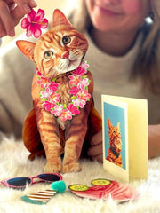 Orange Tabby Cat Pop-Up Card