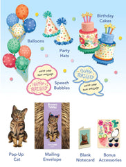 Birthday Brown Tabby Cat Pop-Up Card