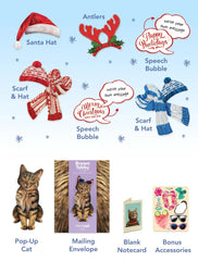 Holiday Brown Tabby Cat Pop-Up Card