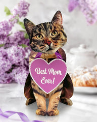 Mother's Day Brown Tabby Cat Pop-Up Card