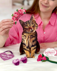 Mother's Day Brown Tabby Cat Pop-Up Card