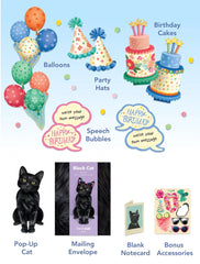 Birthday Black Cat Pop-Up Card