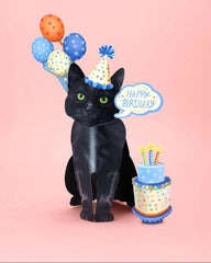 Birthday Black Cat Pop-Up Card