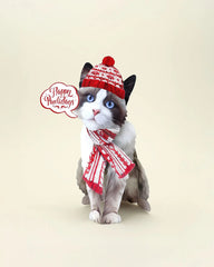 Holiday Ragdoll Cat Pop-Up Card