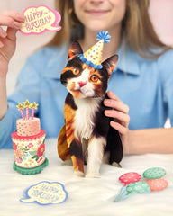 Birthday Calico Cat Pop-Up Card