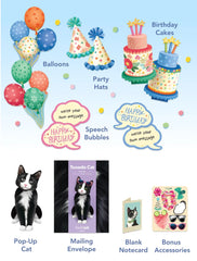 Birthday Tuxedo Cat Pop-Up Card