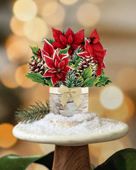 Mini Birch Poinsettia Pop-Up Card