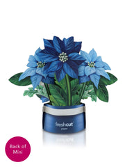 Mini Blue Poinsettia Pop-Up Card