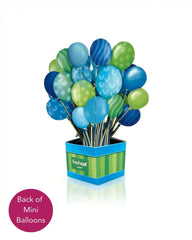 Mini Blue Birthday Balloons Pop-Up Card