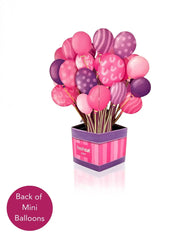 Mini Pink Birthday Balloons Pop-Up Card