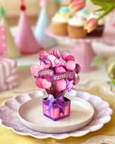 Mini Pink Birthday Balloons Pop-Up Card