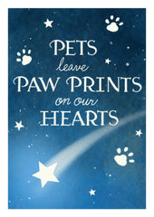 Pet Paw Prints on Heart Card