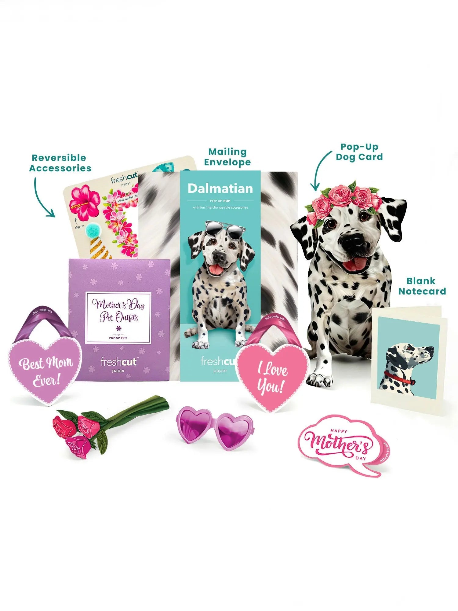 Mother's Day Dalmatian Pop-Up Card