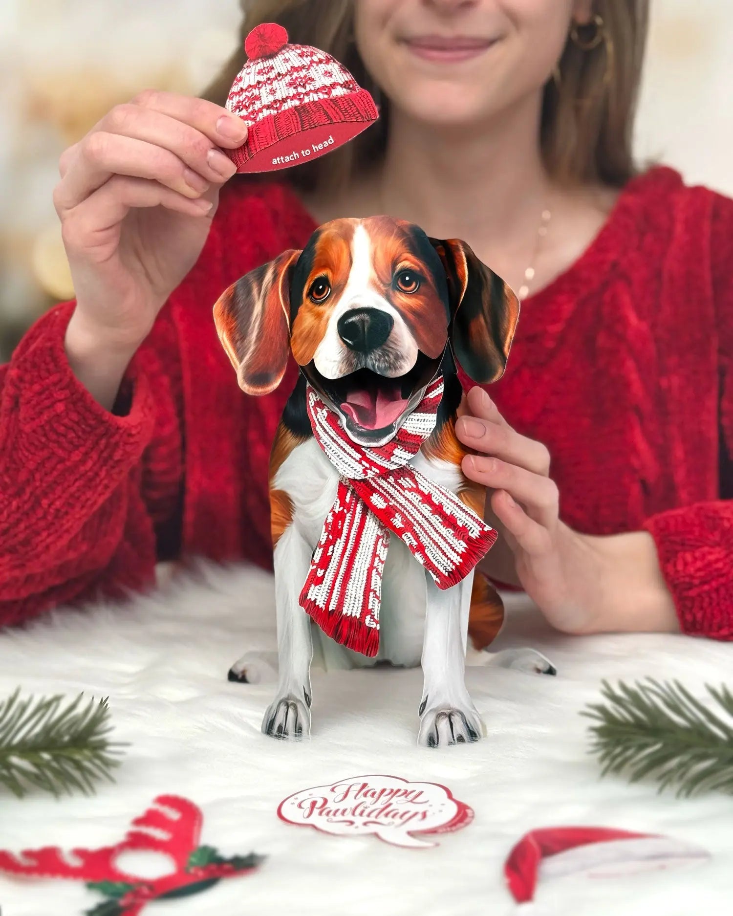 Holiday Beagle Pop-Up Card