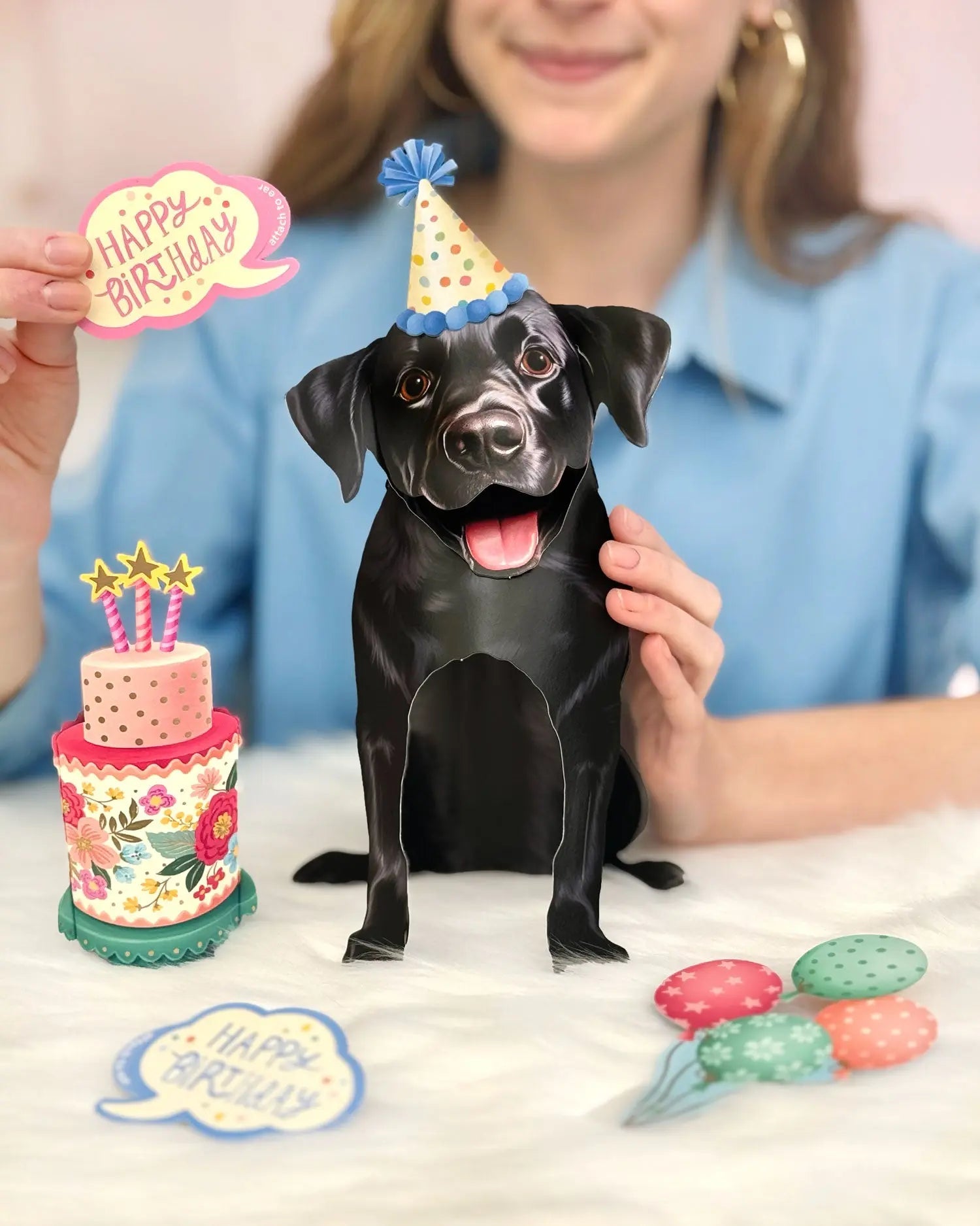 Birthday Black Lab Pop-Up Card