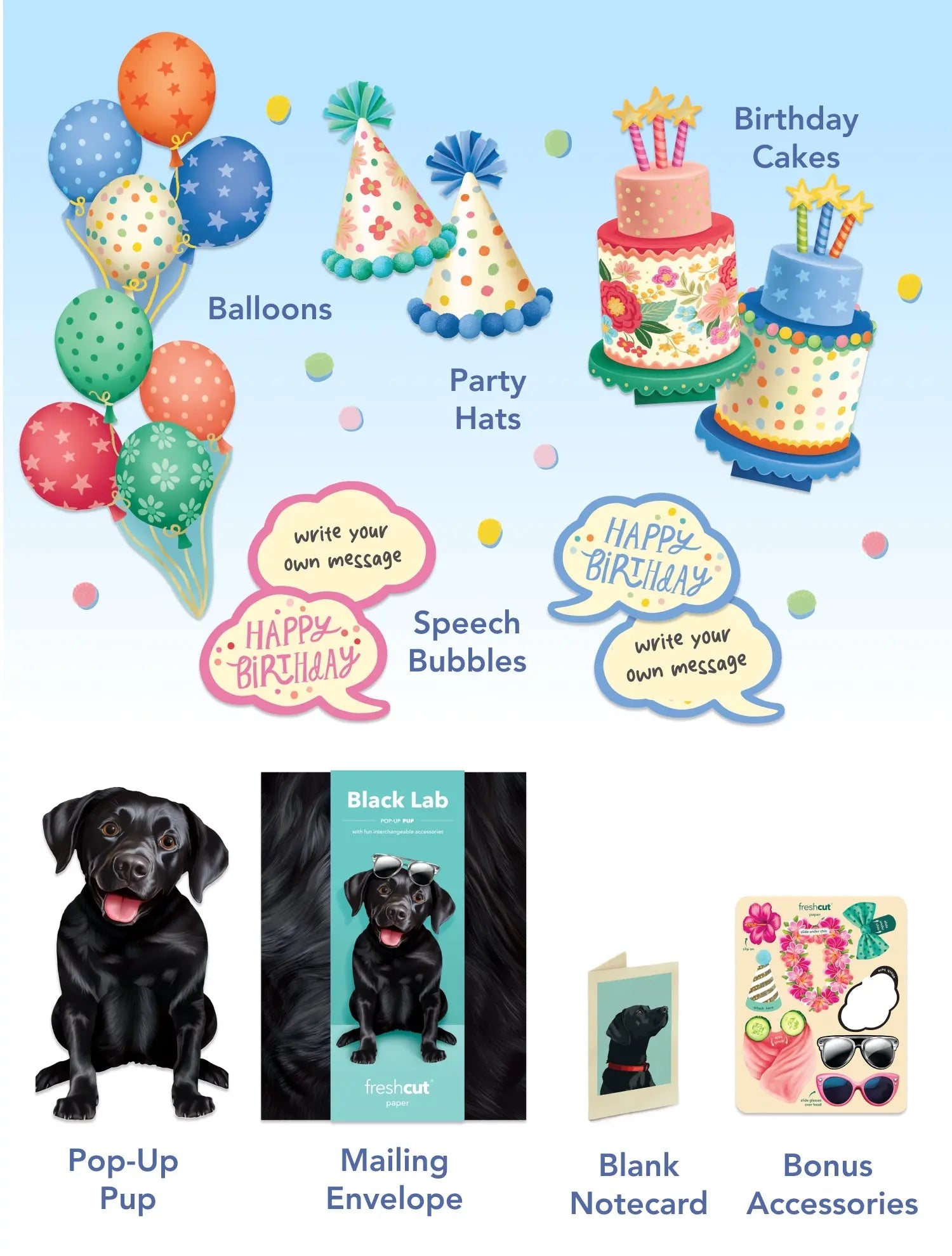 Birthday Black Lab Pop-Up Card