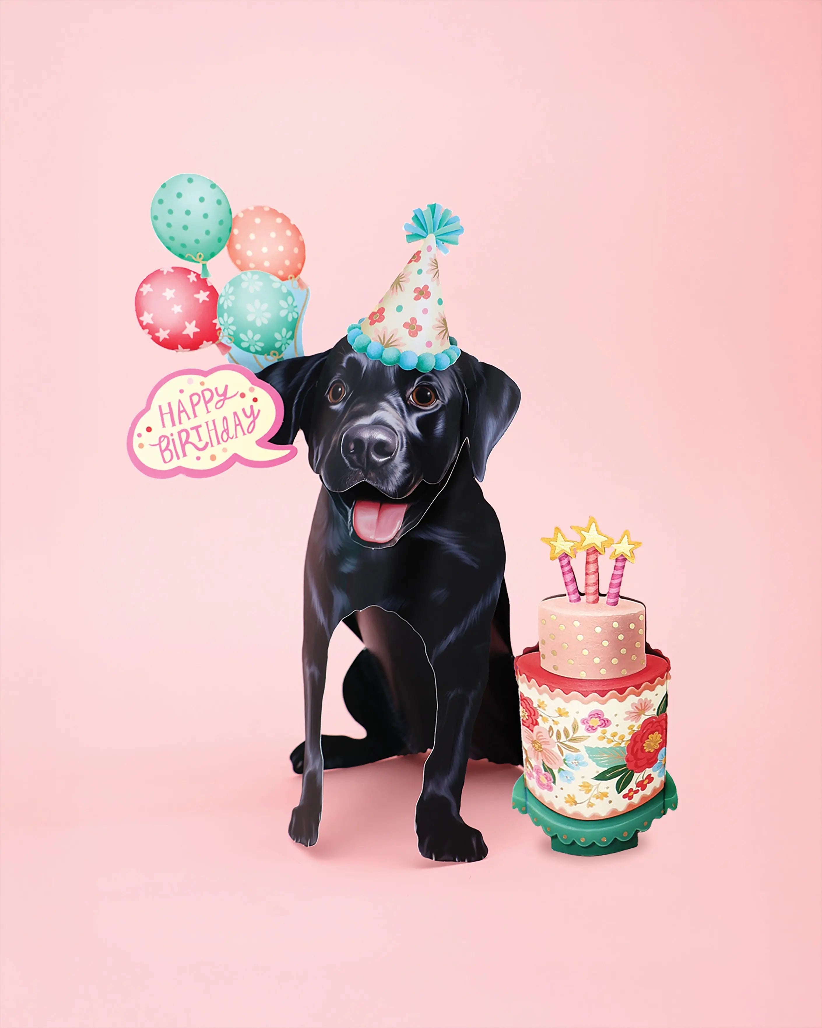 Birthday Black Lab Pop-Up Card