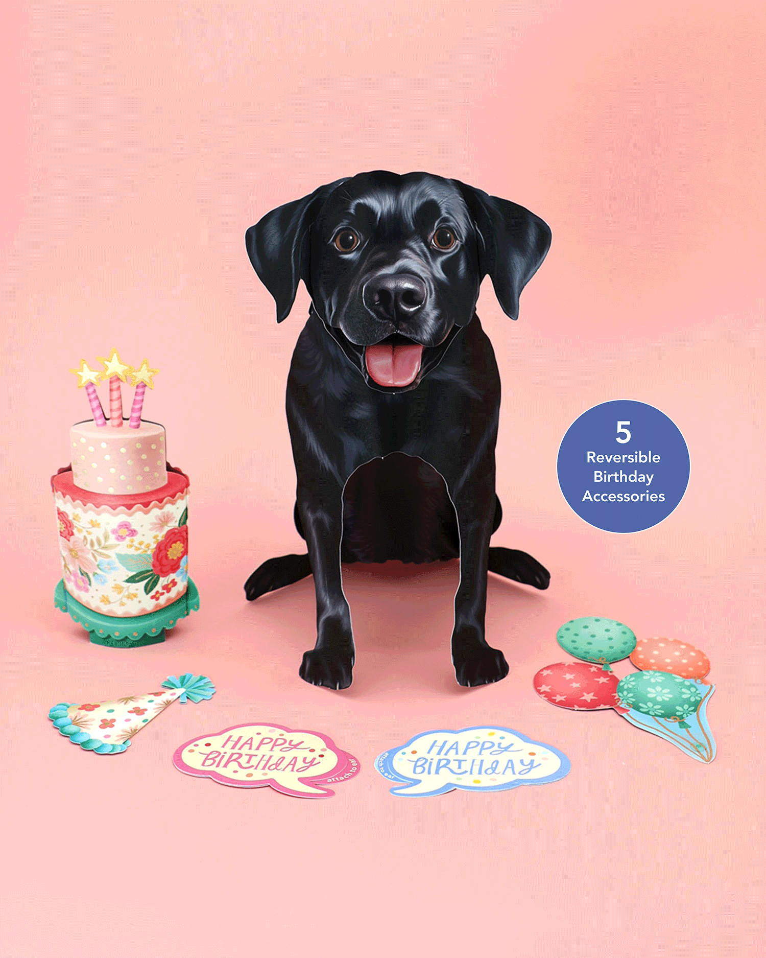 Birthday Black Lab Pop-Up Card