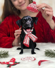 Holiday Black Lab Pop-Up Card
