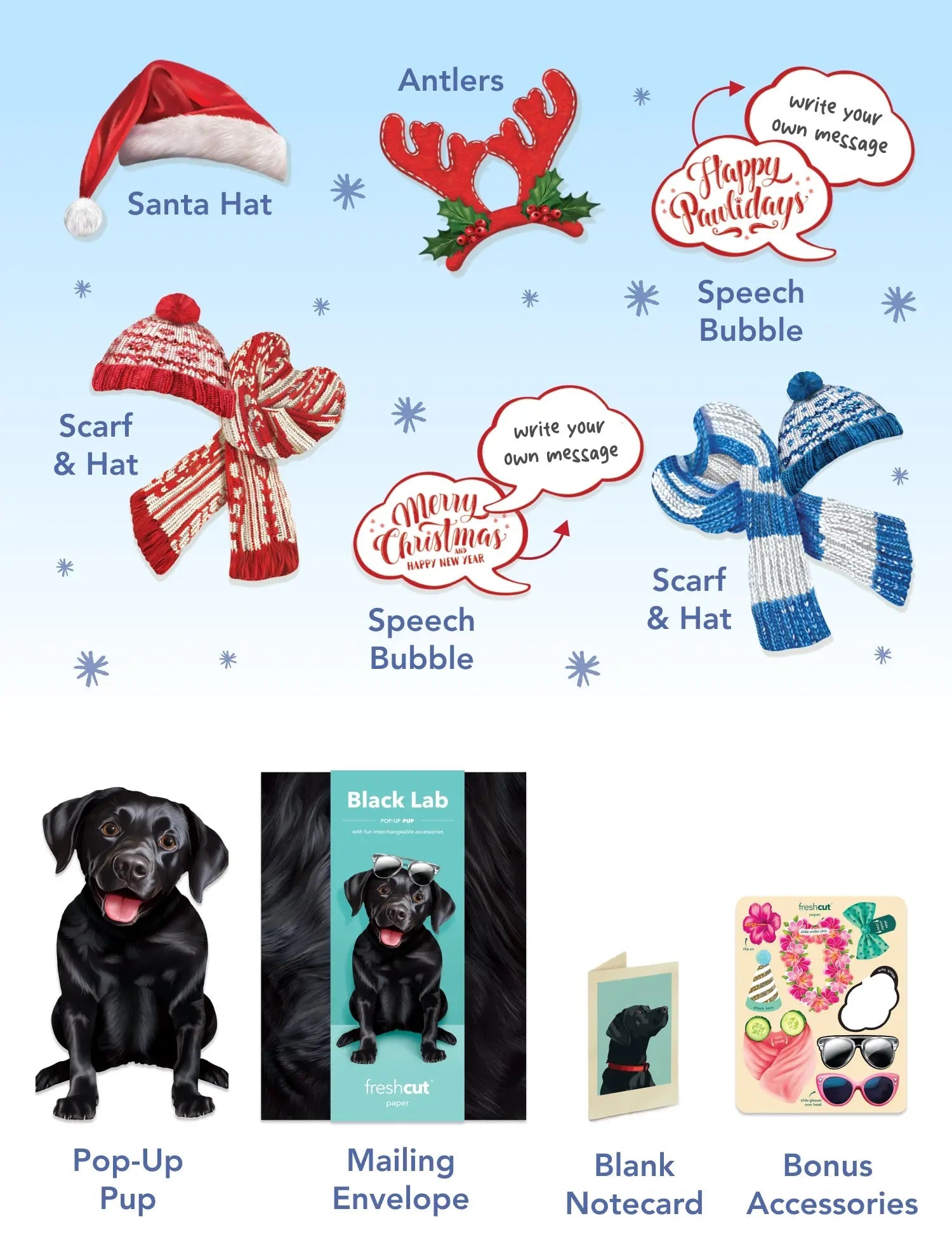 Holiday Black Lab Pop-Up Card