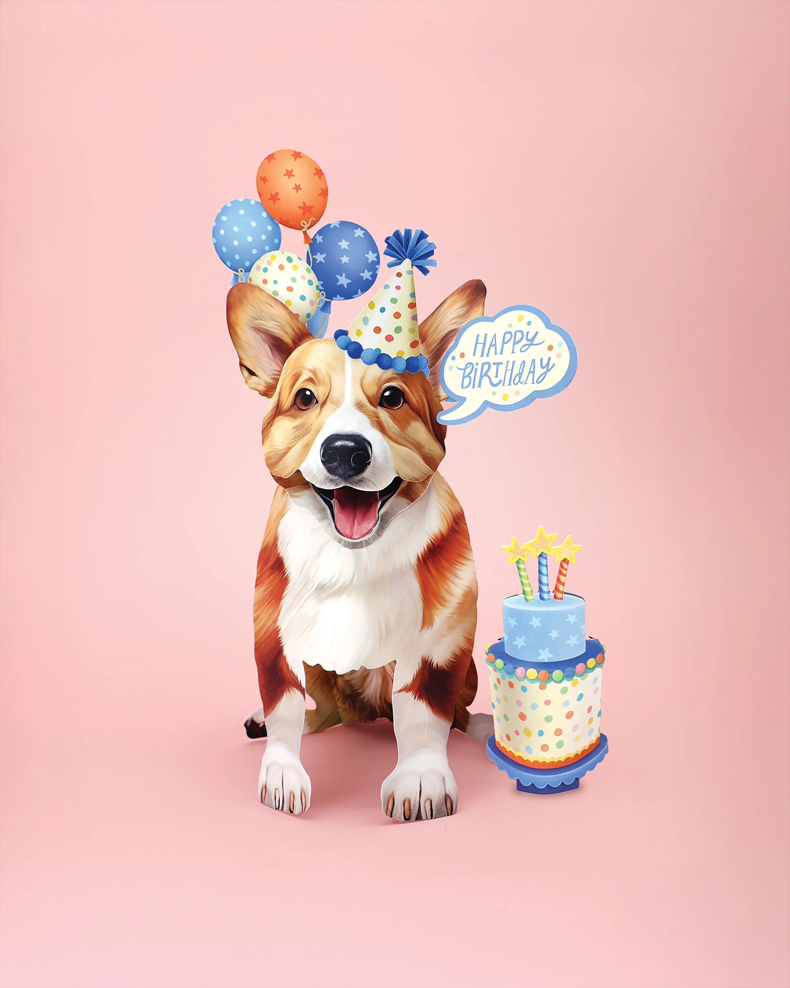 Birthday Corgi Pop-Up Card