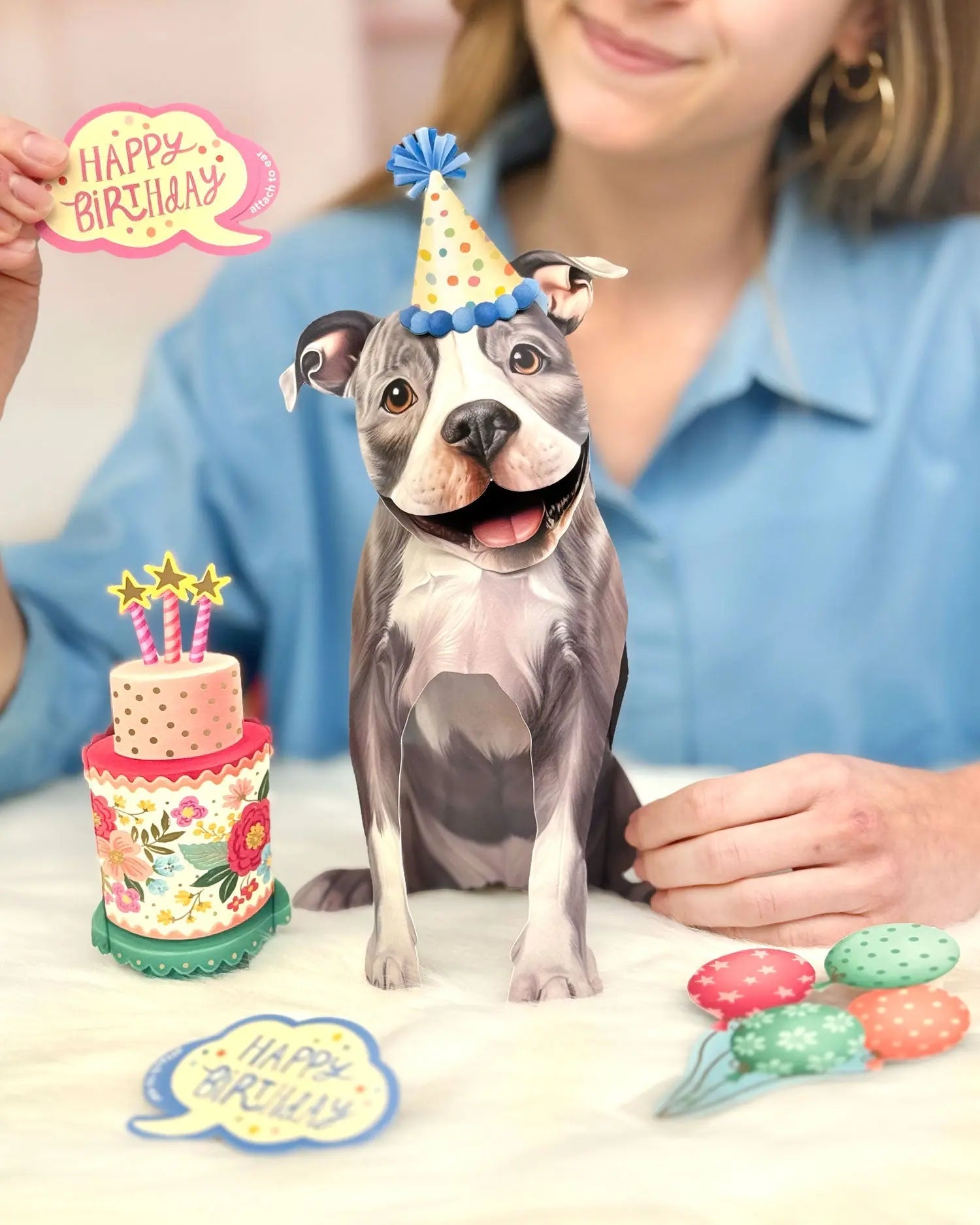 Birthday Pit Bull Pop-Up Card