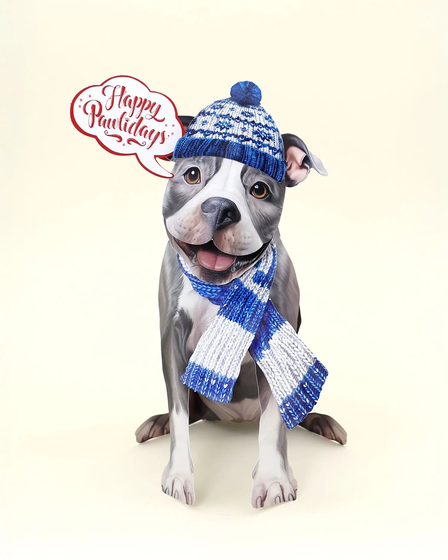 Holiday Pit Bull Pop-Up Card
