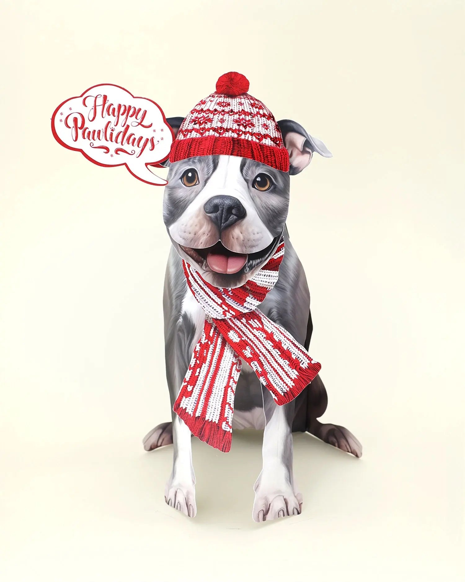 Holiday Pit Bull Pop-Up Card