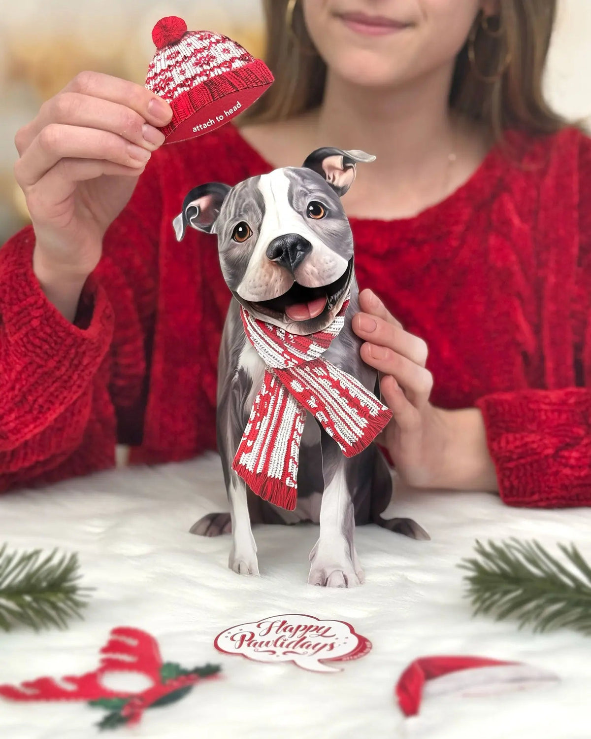 Holiday Pit Bull Pop-Up Card