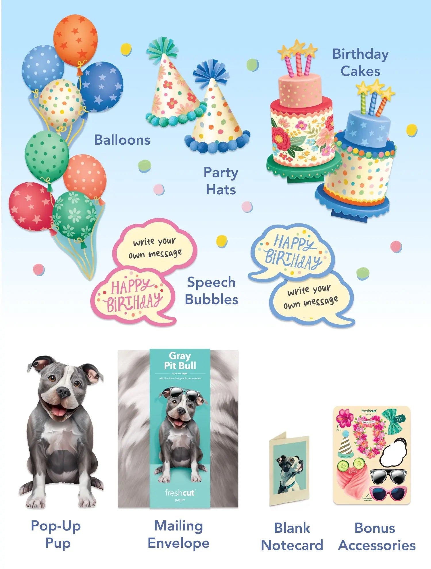 Birthday Pit Bull Pop-Up Card