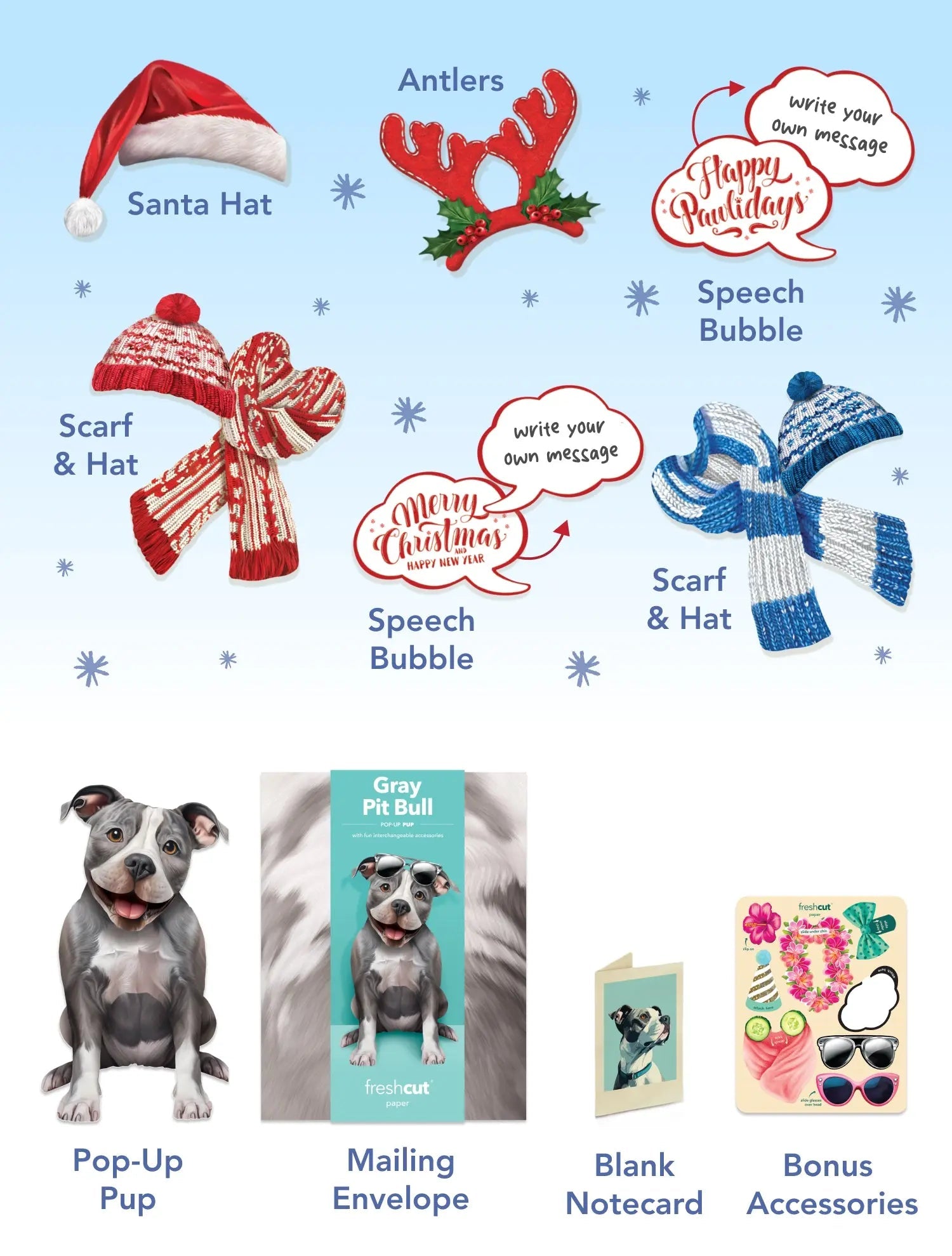 Holiday Pit Bull Pop-Up Card