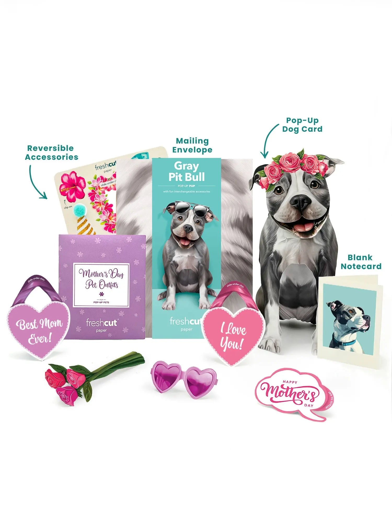 Mother's Day Pit Bull Pop-Up Card