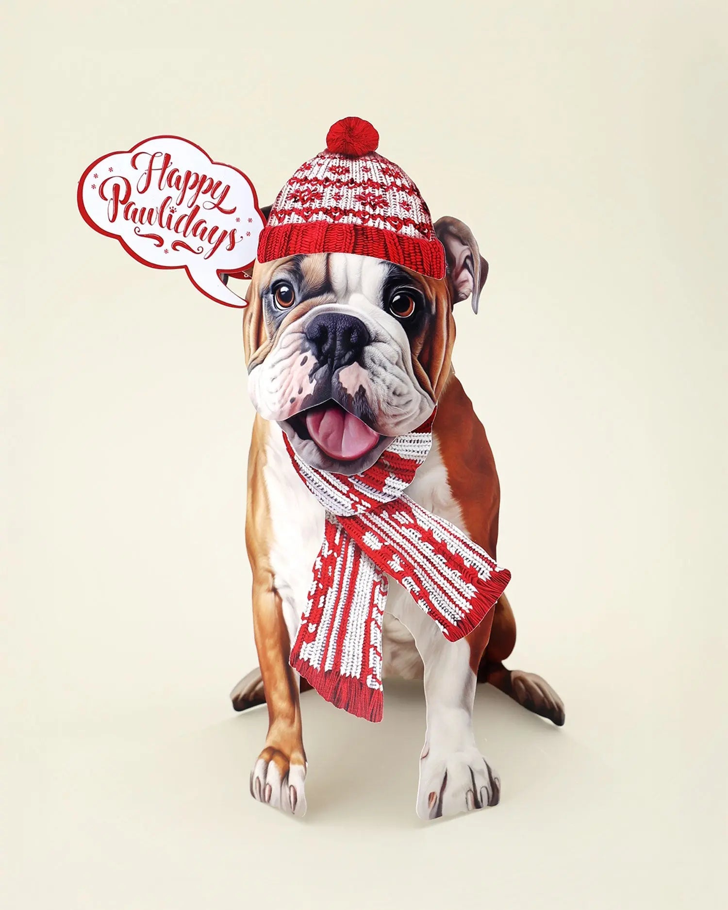 Holiday English Bulldog Pop-Up Card