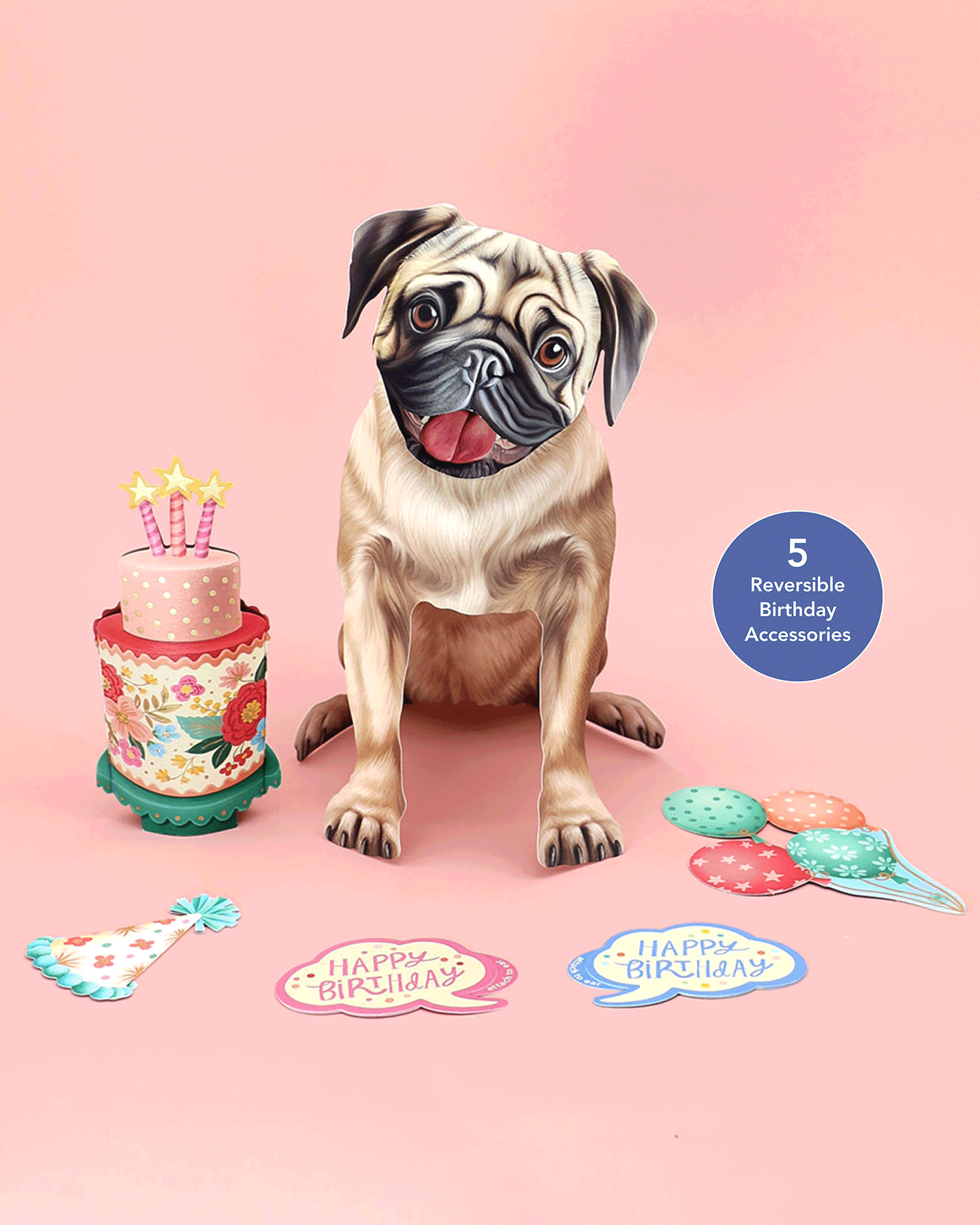 Birthday Pug Pop-Up Card