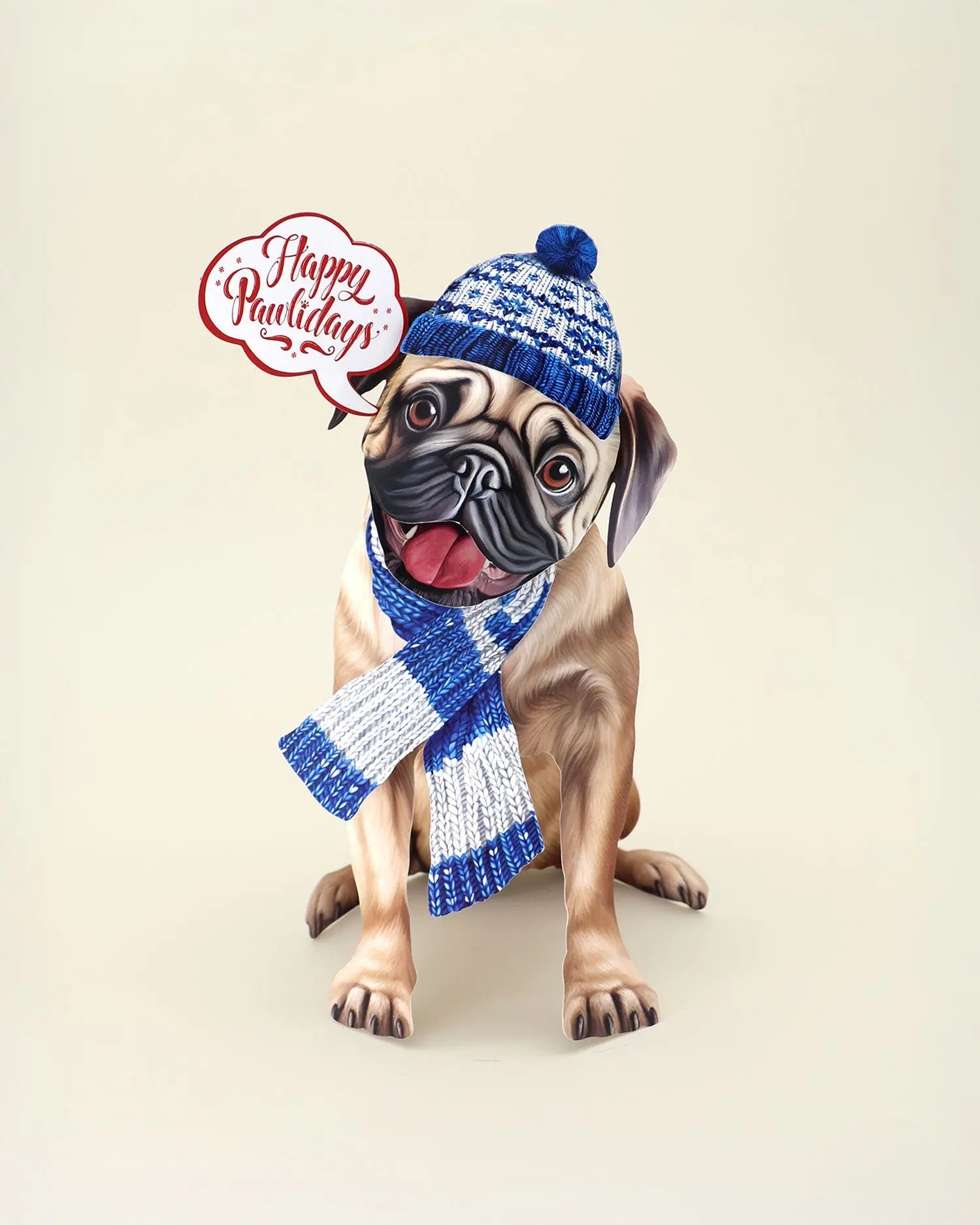 Holiday Pug Pop-Up Card