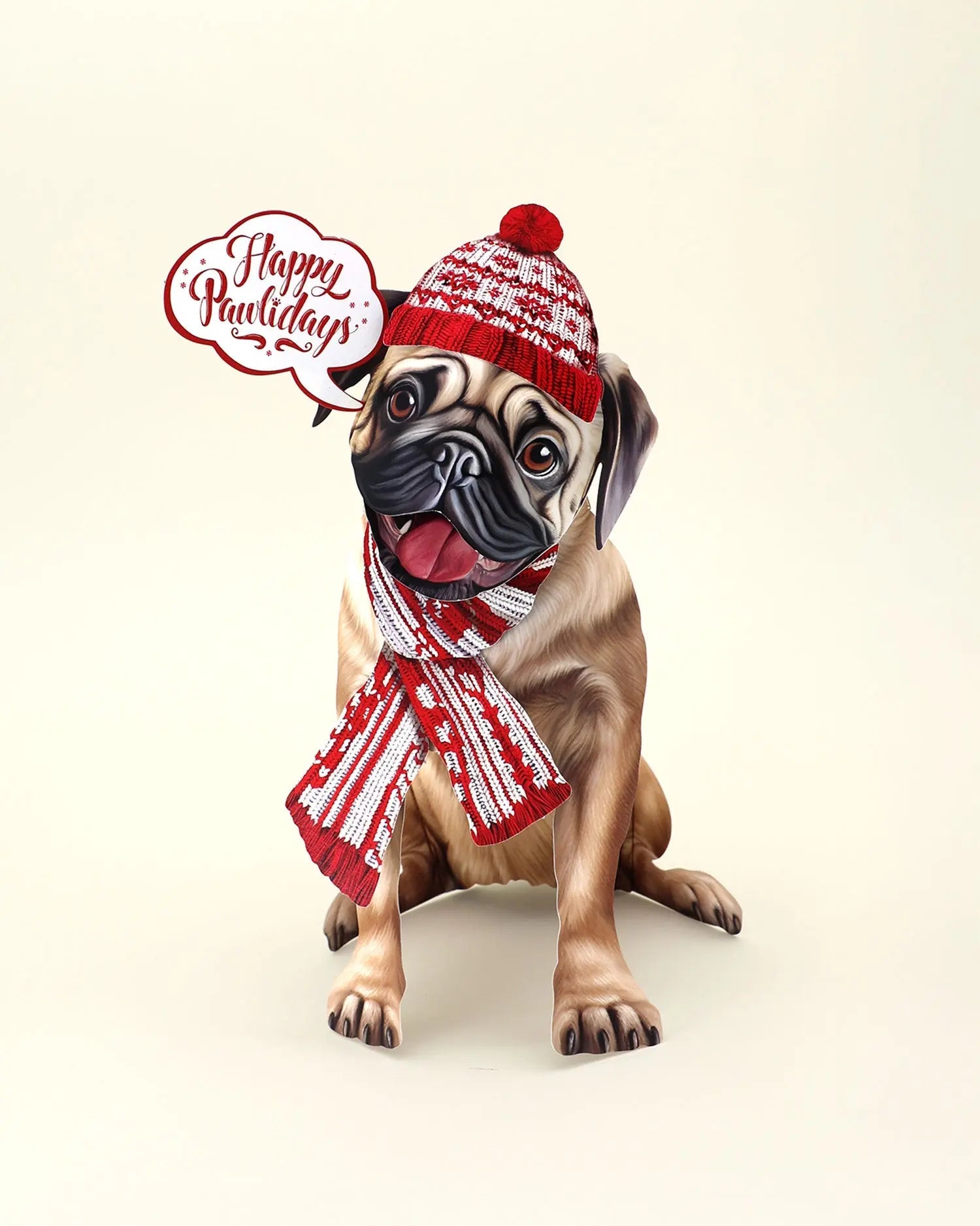 Holiday Pug Pop-Up Card