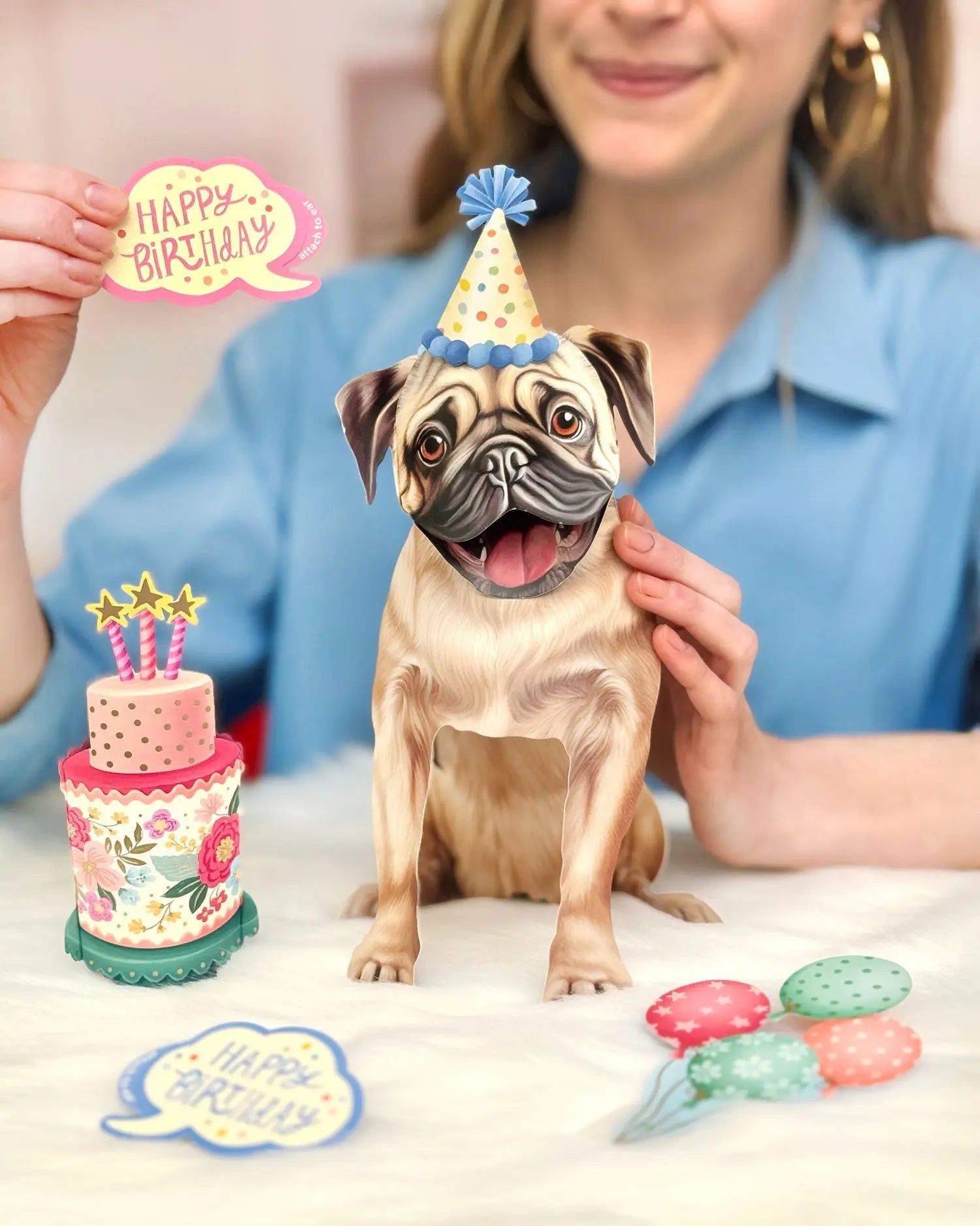 Birthday Pug Pop-Up Card