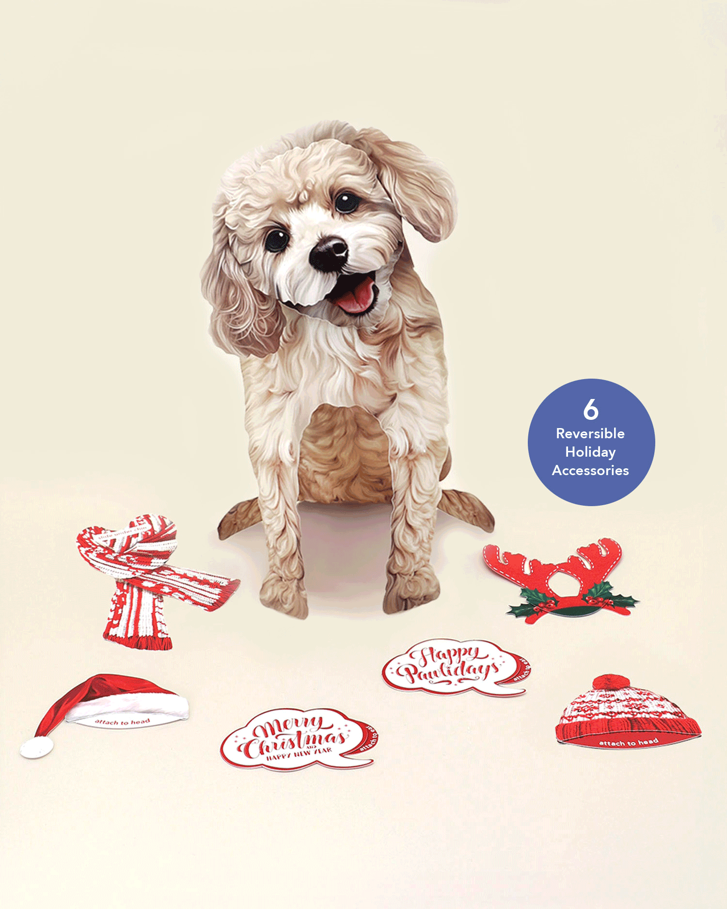 Holiday Poodle Pop-Up Card