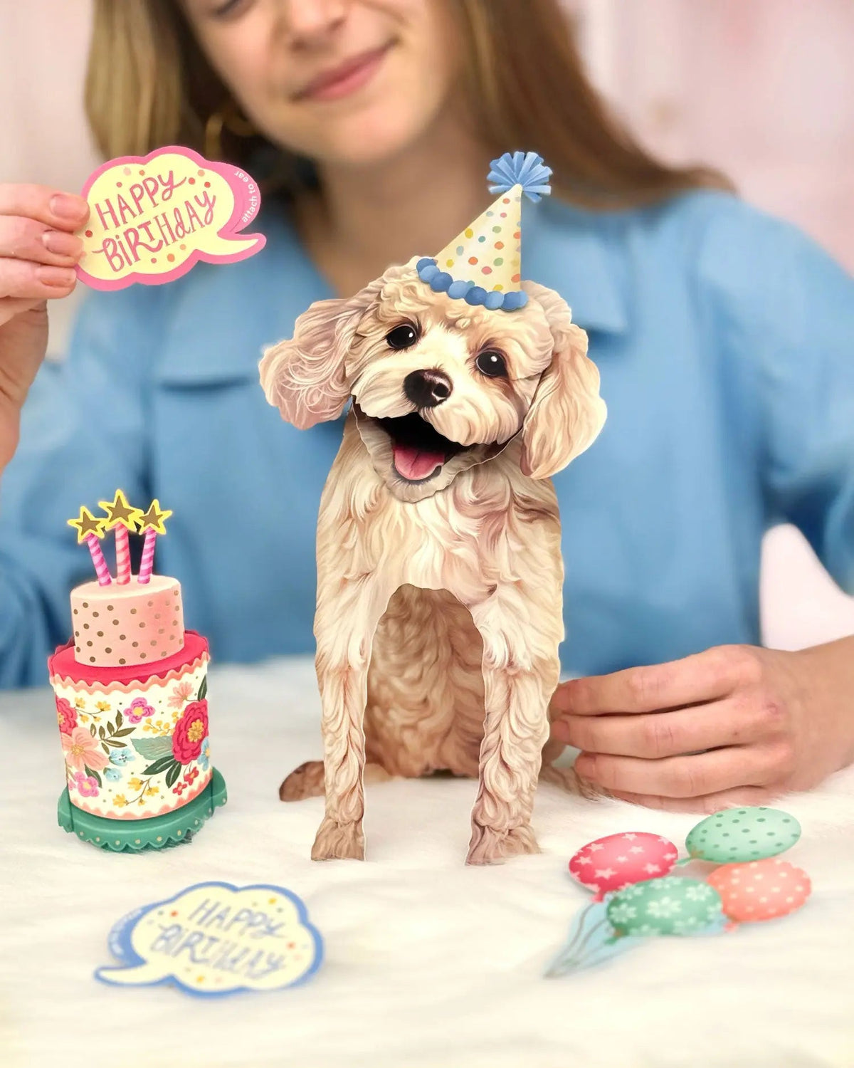 Birthday Poodle Pop-Up Card