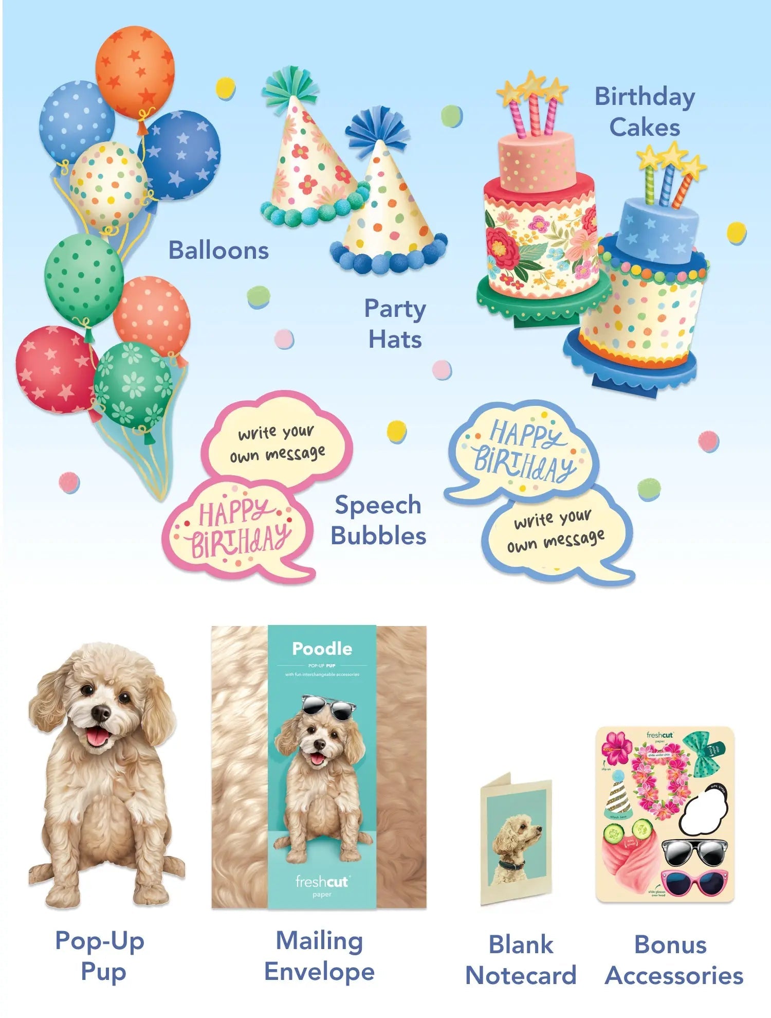 Birthday Poodle Pop-Up Card