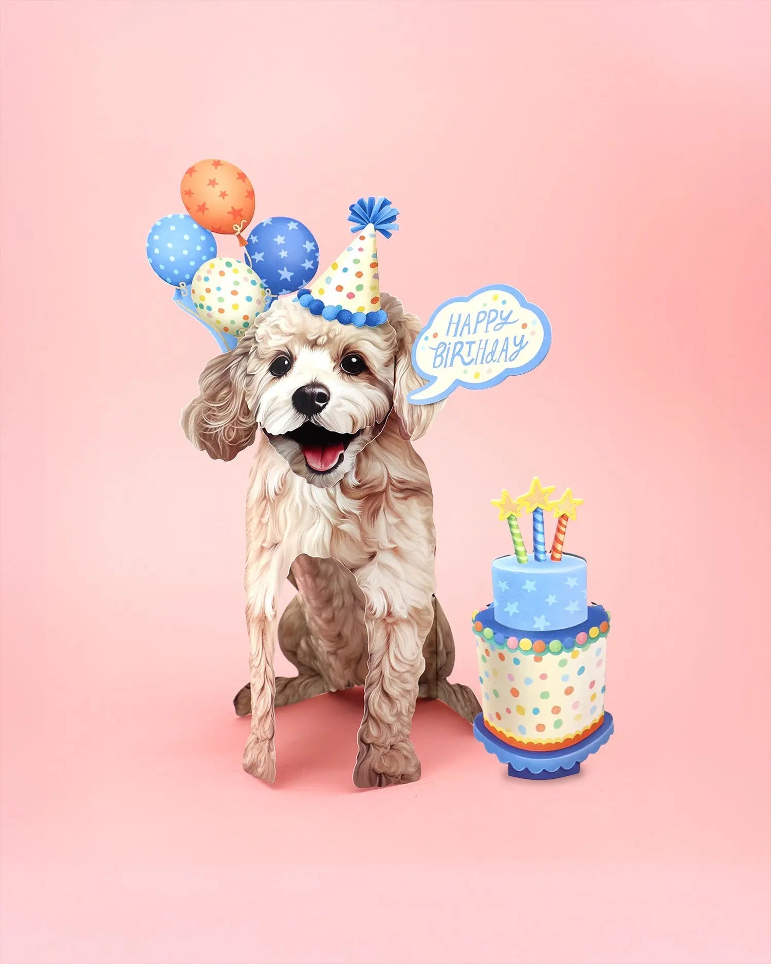 Birthday Poodle Pop-Up Card