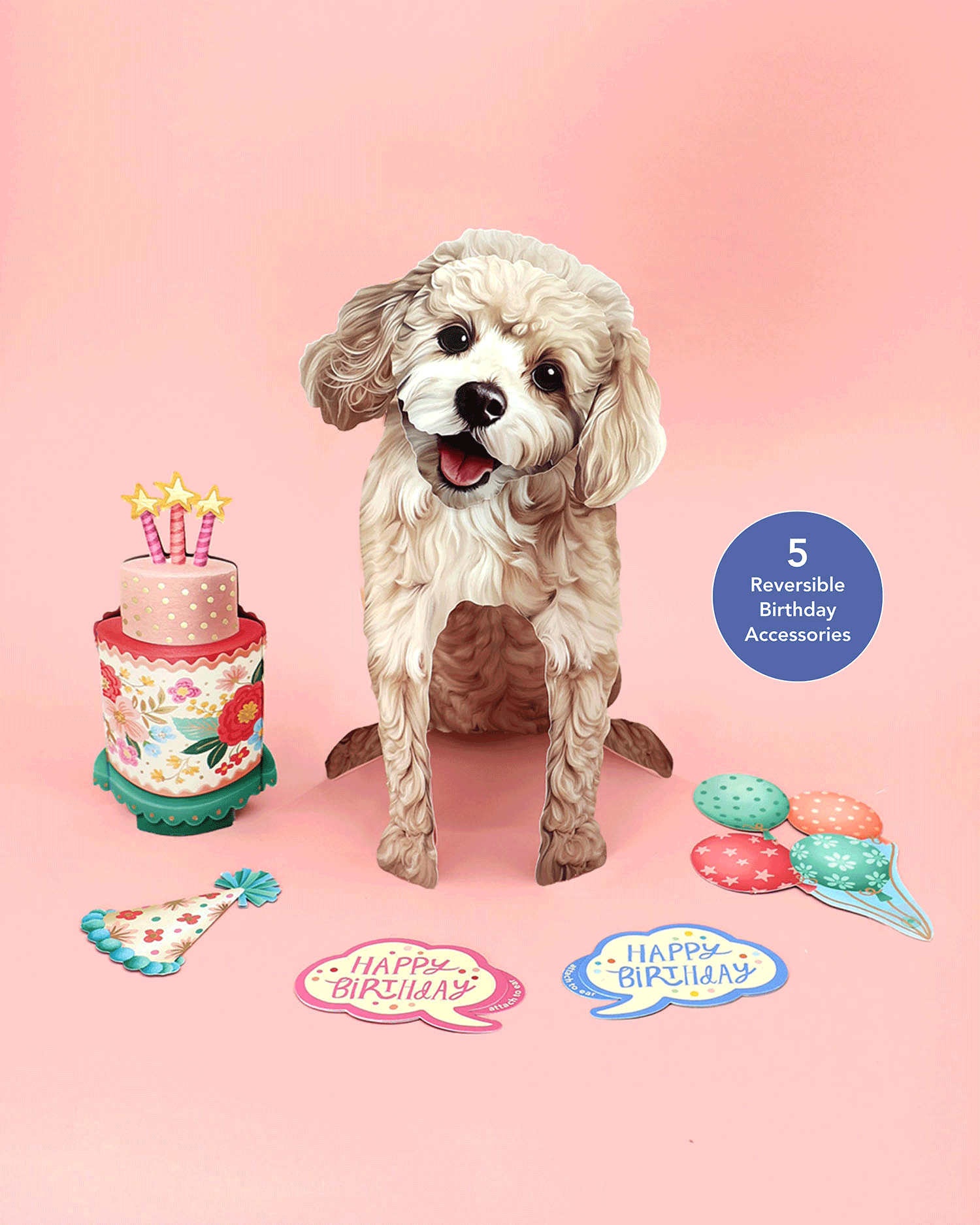 Birthday Poodle Pop-Up Card