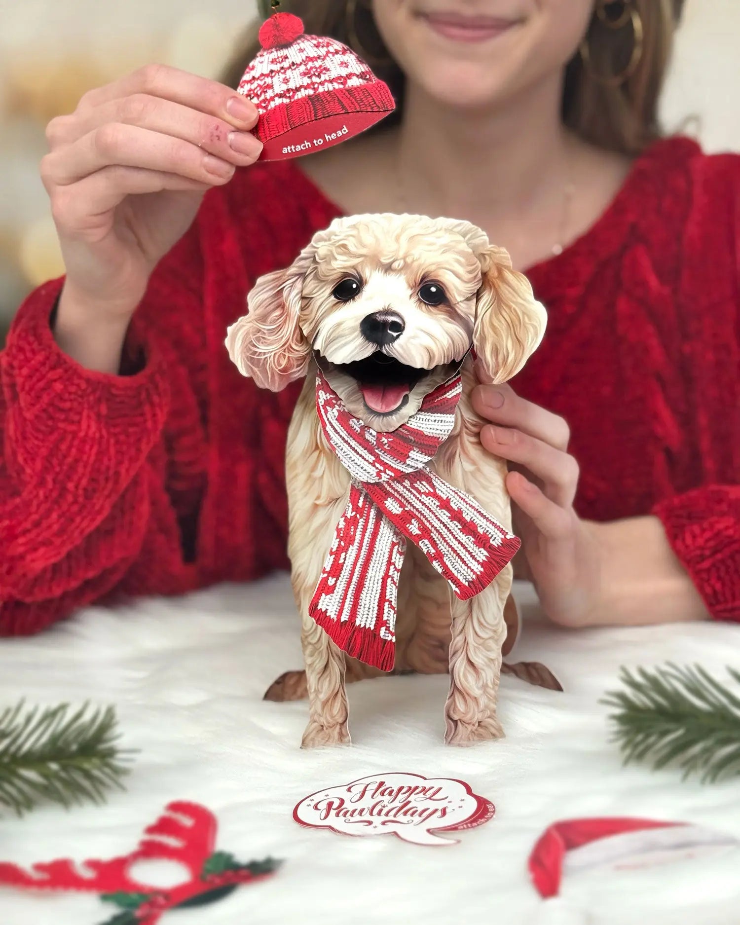 Holiday Poodle Pop-Up Card
