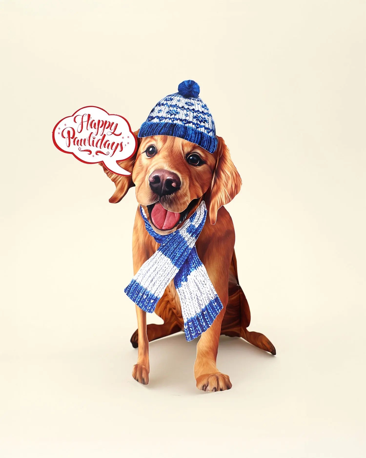 Holiday Golden Retriever Pop-Up Card